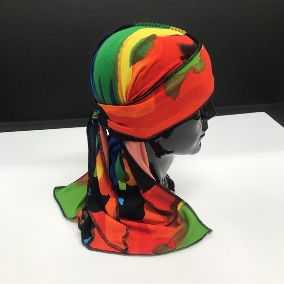 Other - Jersey Durag Head Scarf Turban Multicolored Long Tail Stretch Wave Cap